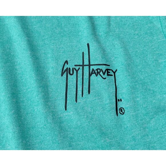 Boys Size Large Guy Harvey Boat Lines Long Sleeve Performance Hoodie Green - Picture 7 of 13